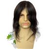 12inch Long Full PU Base Human Hair Toupee for Men 10x8inch Thin Skin Men's Hairpiece Replacement System for Men (#1b black color,100% human hair) view 3