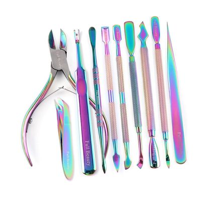 ADOCARN Durable Nail Cuticle Pusher Nail Art Tool Stainless Steel Electroplated for Fast Comfortable Cuticle Removal Salon Home Use