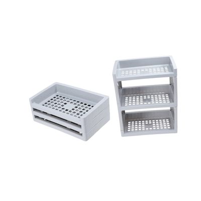 ADOCARN Multi-Layer Office Storage Organizer Compartments Grey Desktop Cosmetic Organizer for Makeup Skincare and Stationery Supplies for Office and Home Use