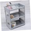 ADOCARN Multi-Layer Office Storage Organizer Compartments Grey Desktop Cosmetic Organizer for Makeup Skincare and Stationery Supplies for Office and Home Use view 4