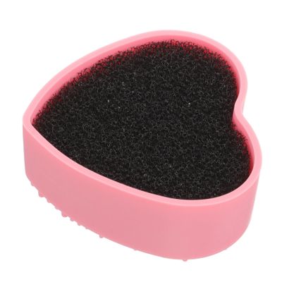 ADOCARN Sponge Makeup Brush Cleaning Box Heart Shaped Dry Wet Dual Use Cosmetic Case for Color Lightweight Portable Makeup Tool for Removal