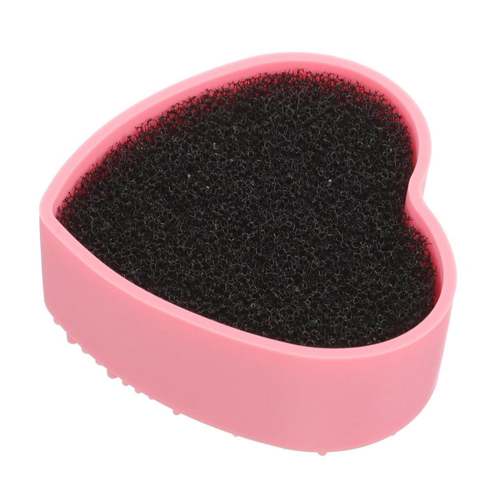 ADOCARN Sponge Makeup Brush Cleaning Box Heart Shaped Dry Wet Dual Use Cosmetic Case for Color Lightweight Portable Makeup Tool for Removal