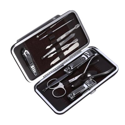ADOCARN 12pcs Nail Care Set with Pattern Case Professional Manicure and Pedicure Tools for Grooming Travel-friendly Includes Cuticle Clippers Nail Files and Tweezers