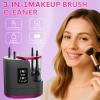 3 IN 1 Electric Makeup Brush Cleaner,Automatic Makeup Brush Cleaner with Makeup Brush Dryer,Portable USB Deep Cleaning for All Size Beauty Makeup Brush Set,Blush Brush (Grey) view 2