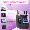 3 IN 1 Electric Makeup Brush Cleaner,Automatic Makeup Brush Cleaner with Makeup Brush Dryer,Portable USB Deep Cleaning for All Size Beauty Makeup Brush Set,Blush Brush (Grey) view 3