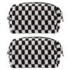 PAZIMIIK Checkered Makeup Bag for Purse Portable Zipper Make Up Pouch Small Cosmetic Case for Travel Accessories (2PCS Black) view 1