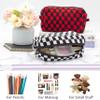 PAZIMIIK Checkered Makeup Bag for Purse Portable Zipper Make Up Pouch Small Cosmetic Case for Travel Accessories (2PCS Black) view 3