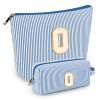 2 PCS Initial Makeup Bags for Women: Cosmetic Bag for Travel Toiletry - Birthday Gifts for 11 12 13 14 15 16 17 18 Years Old Girl Graduation Teacher Gift- Teen Girl Gifts Trendy Stuff - Blue O view 1