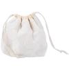 CREATCABIN Drawstring Makeup Bag Cotton Travel Toiletry Bag White Makeup Organizer Case Quilted Cosmetic Bag Pouch Purse Essentials Bag Portable Storage Clutch Bags for Women 3.5x7x9.7inch view 1
