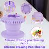 Makeup Brush Cleaner, 3 in 1 Portable Silicone Makeup Brush Cleaning Bowl Drying Holder, Multifunctional Foldable Paint Brush Cleaner for Kids & Adults view 3