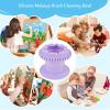 Makeup Brush Cleaner, 3 in 1 Portable Silicone Makeup Brush Cleaning Bowl Drying Holder, Multifunctional Foldable Paint Brush Cleaner for Kids & Adults view 4