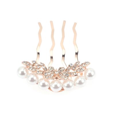 Beatifufu 2pcs Pearl Rhinestone Hair Combs for Brides Elegant Wedding Hair Accessories Lightweight Side Comb for Special Occasions for Updos and Chignons