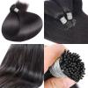 28 Inch Long I Tip Hair Extensions Human Hair Natural Black I tip Virgin Hair Extension Pre Bonded I Tip Hair Extensions for Party I tips for Women Tip Hair Extension Add Length 50G 50Strands view 3