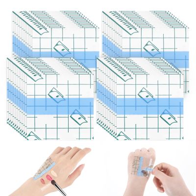 100 PCS Makeup Hand Palette Sticker, Single Use Makeup Mixing Palette Paper Make-up Artist Must Haves Disposable Cosmetic Tray Adhesive Tape Clear Waterproof Foundation Mixing Tray for Women Girls