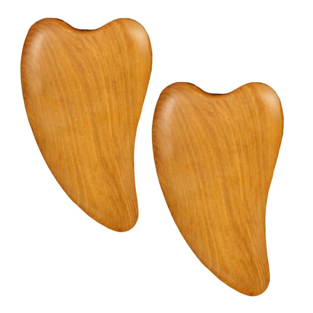 2pcs Wooden Gua Scraping Board for Facial Care Natural Wood Massage Tool for Muscle Relief and Relaxation Lightweight and Travel-Friendly