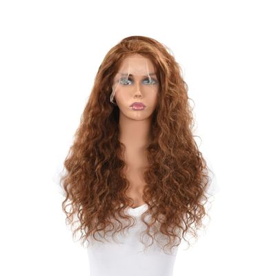 13x5 Deep Wave Lace Front Wig 100% Human Hair HD Transparent Swiss Glueless Pre Plucked Wigs for women Baby Hair (#HA - Honey Auburn, 32")