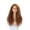13x5 Deep Wave Lace Front Wig 100% Human Hair HD Transparent Swiss Glueless Pre Plucked Wigs for women Baby Hair (#HA - Honey Auburn, 26") view 1