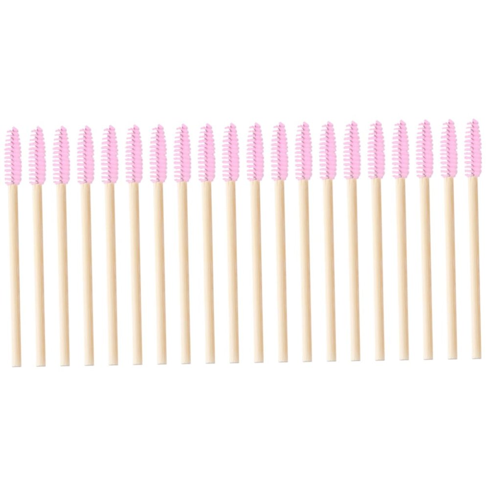 TOGEVAL 20pcs Bamboo Handle Eyebrow Brush Combs Lash Brush for Eyelash Extensions