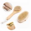 2Pcs Dry Body Brush Set Include Vegan with Handle and Brushing Body,Natural Bristle Brush for Deep Exfoliation Lymphatic Drainage and Blood Circulation Skin Health view 1