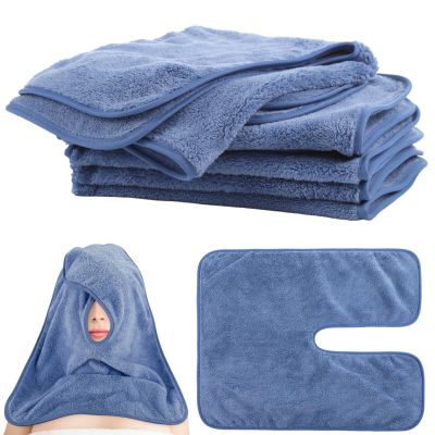 DIMEGON 12 PCS U-Shaped Facial Towels, Split Design, Soft Esthetician Towel, Facial Stem Massage Cleansing Towel, Coral Fleece Face Cloth for Beauty Salons, Skin Care, SPA Centers
