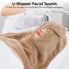 DIMEGON 12 PCS U-Shaped Facial Towels, Split Design, Soft Esthetician Towel, Facial Stem Massage Cleansing Towel, Coral Fleece Face Cloth for Beauty Salons, Skin Care, SPA Centers view 2