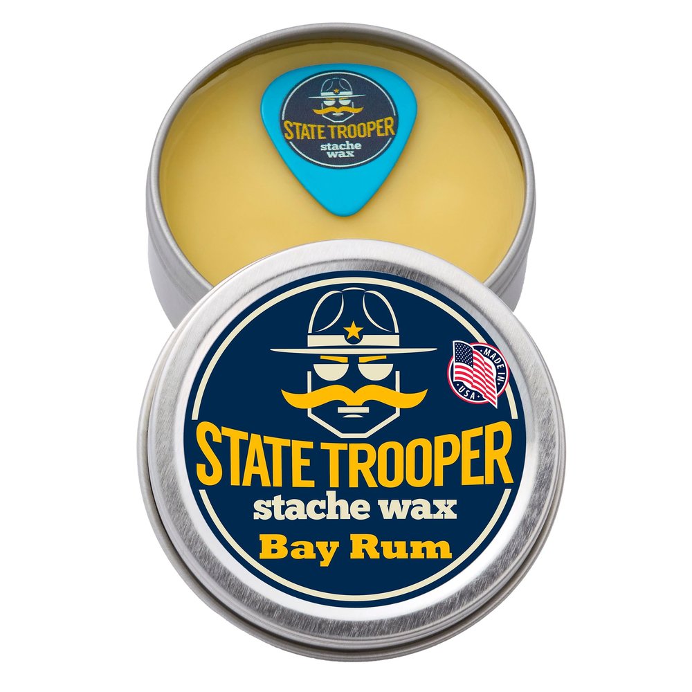 Mustache Wax - Medium Hold - Bay Rum Scent - Two Ounce Tin