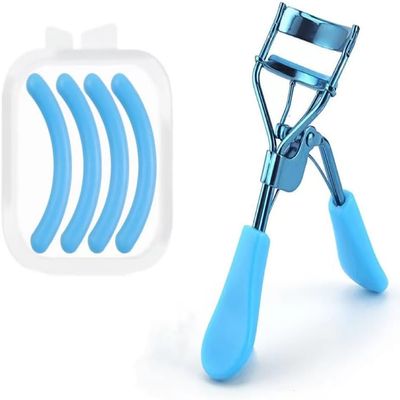 1 Set Blue Eyelash Curlers for Women Eyelash Curler with 4 Replacement Refill Pads Lash Curler Premium Quality Eye Lash Curler Makeup Eyelashes Tool to Curl and Lifted Lashes Eye