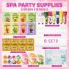 56Pcs Spa Party Supplies Set,Including 8 Spa Kits with Facial Masks Eye Patches Hand Cream Lip Balm Foot Bath Bombs,Ideal Gift for Sleepover,Spa Day,Slumber & Birthday Party Favors view 2
