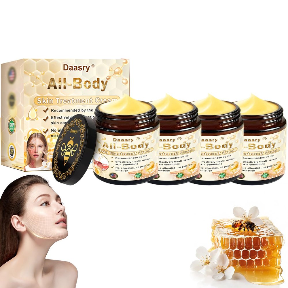 All Body Skin Treatment Cream, Bee Venom Skin Treatment Cream, Bee Venom All-in-One Cream-50g, for All Skin Types (4 Bottle)