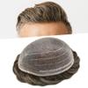 PUNRU HAIR Men Hairpiece Toupee For Men Fine Welded Mono Men's Toupee Human Hair Replacement Systems For Men Hair Prosthesis 8X10 Inches 100% light to medium density#430 4# MEDIUM BROWN+30% GREY view 1