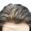 PUNRU HAIR Men Hairpiece Toupee For Men Fine Welded Mono Men's Toupee Human Hair Replacement Systems For Men Hair Prosthesis 8X10 Inches 100% light to medium density#430 4# MEDIUM BROWN+30% GREY view 4