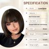 Luxclipse Brown Bob Wigs Human Hair Bangs Short Straight Glueless Highlight Blonde Daily Party Lightweight Natural Looking Breathable Capless (Brown,12 Inch) view 2