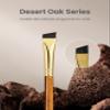 Desert Oak Series MicroBlade Angled Brow Brush - 11mm Ultra-Fine Nylon Bristles for 1mm Hair Strokes, Pomade/Gel/Powder Application, Bubinga & Brass (CM 190) view 2