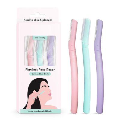 Mini Face & Eyebrow Razor with Single German Steel Blade | Painless Hair Removal for Upper Lips, Forehead, Sideburns | Prevents Razor Burns