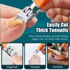 Wide Jaw Opening Anti-Splash Slanted Nail Clippers,Fingernail and Toenail Clipper Cutters for Seniors Men Women,Nail Clippers for Thick Toenails Home Use (Black-2pc) view 3
