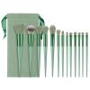 13-piece Makeup Brush Set Portable Powder Blush Brush Eye Shadow Lip Brush Full Set Storage Beauty Tools (13 brushes + cyan velvet bag) view 1