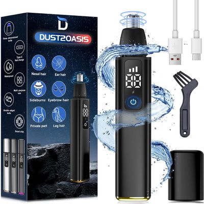Ear Nose Hair Trimmer for Men Women2024 Nose Trimmer Clipper Pro-15,000 RPM Motor with 3 Speed and LED Display, Hair Trimmer Set with Dual Edge Blades, IPX7 Waterproof, Type C Rechargeable