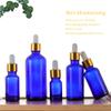 CANRUSU 30pcs Empty Glass Dropper Bottles for Essential Oils Perfume Container with Pipette Cosmetic Liquids Tincture Bottles Leak Proof Travel Bottles 5ml-100ml (15ml,Blue-gold lids) view 3