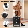 TREMENPOW Rolling Makeup Train Case 3 in 1 Portable Large Storage Cosmetic Travel Trolley 2 Drawer Nail Case Cart Trunk with Keys Swivel Wheels for Make-up Artist, Hairstylists, Nail Tech Make up view 4