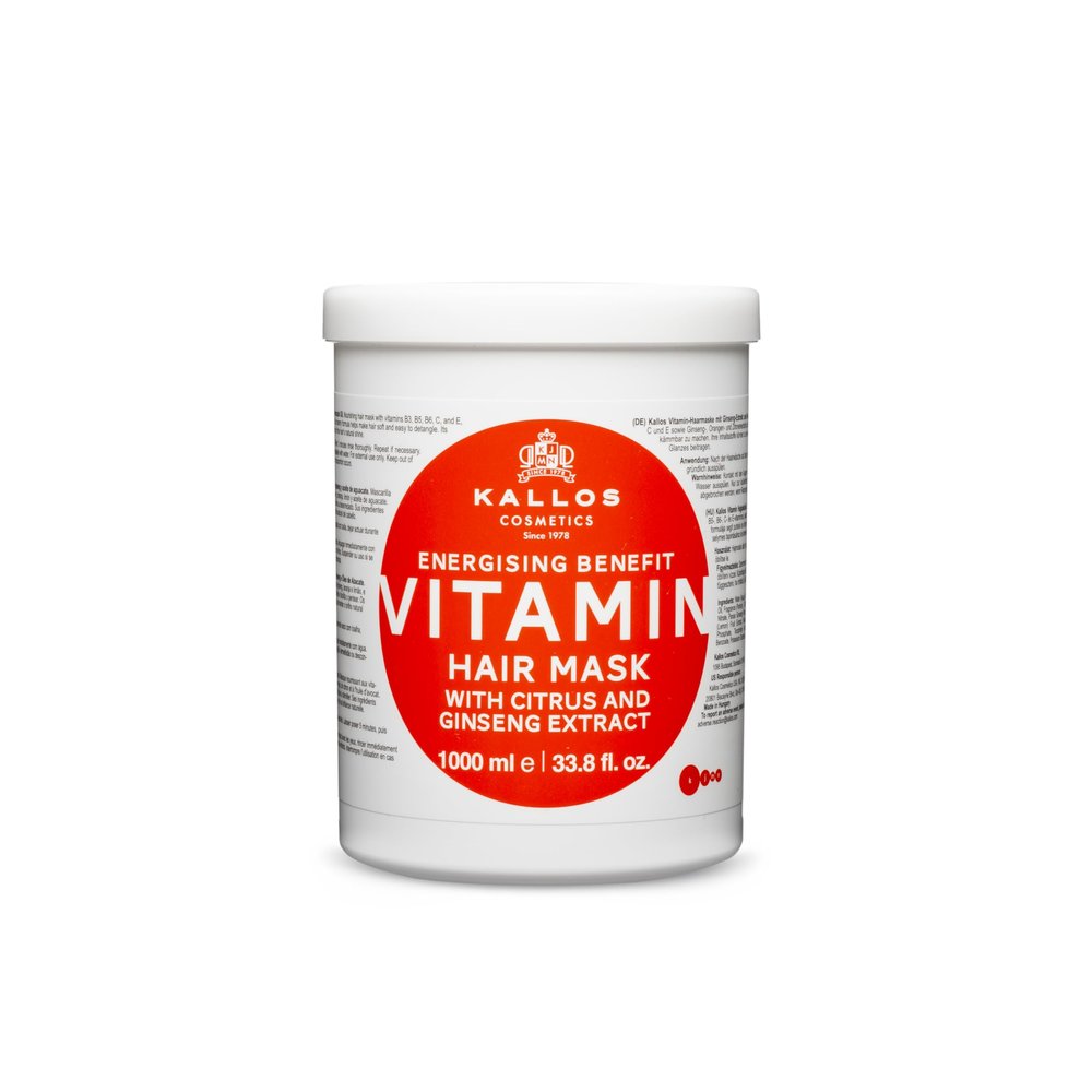 Kallos KJMN Vitamin Energising Hair Mask with ginseng extract and avocado oil 1000 ml - 33,81 Fl Oz