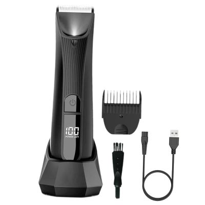 harayaa Body Hair Trimmer Dry Shaving Portable USB Charging LCD Display Men Grooming Kit Electric Back Shaver for Armpit Ear