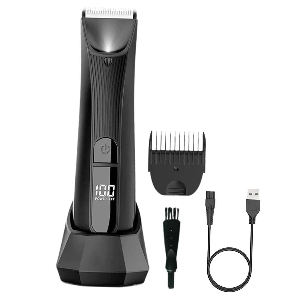 harayaa Body Hair Trimmer Dry Shaving Portable USB Charging LCD Display Men Grooming Kit Electric Back Shaver for Armpit Ear