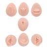 Akozon Body Piercing Practice Model Silicone Set - Ear, Eye, Nose, Mouth, Tongue & Belly Button Simulation for Novice Piercers (Light Beige) view 2