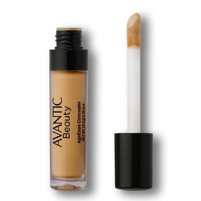 Avantic Under Eye Concealer for Older Women, 16-Hour Full Coverage Liquid Color Corrector for Dark Circles, Perfects & Brightens, Natural Finish, Waterproof (Tan, 0.35 Oz)