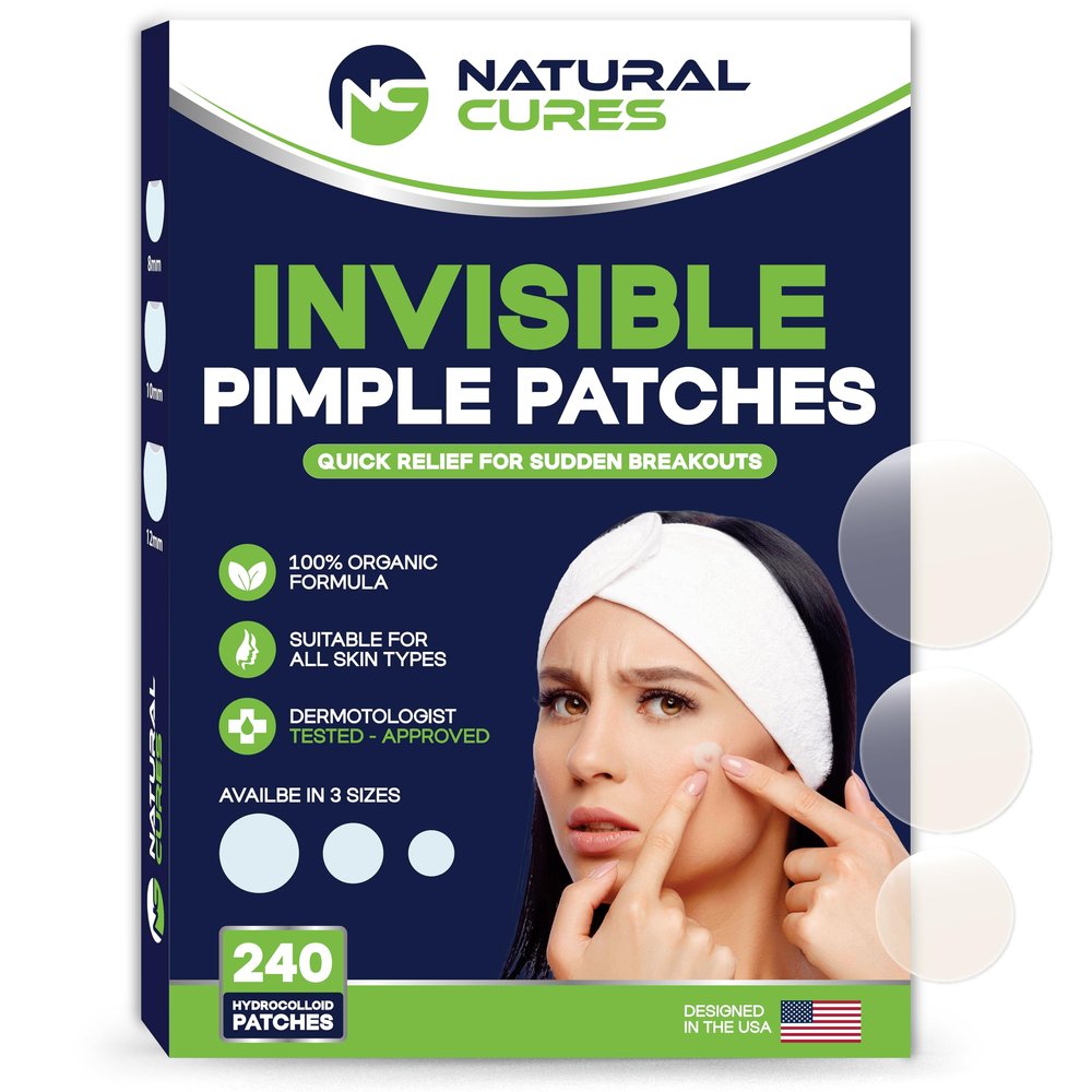 Dot Pimple Patches for Face - Hydrocolloid Acne Patches - Extra Strength Acne Dot, Zit, Blemish & Dark Spot Treatment - Clear Invisible Stickers for Forehead, Chin, Nose, 3 Sizes (S, M, L) (240 Count)
