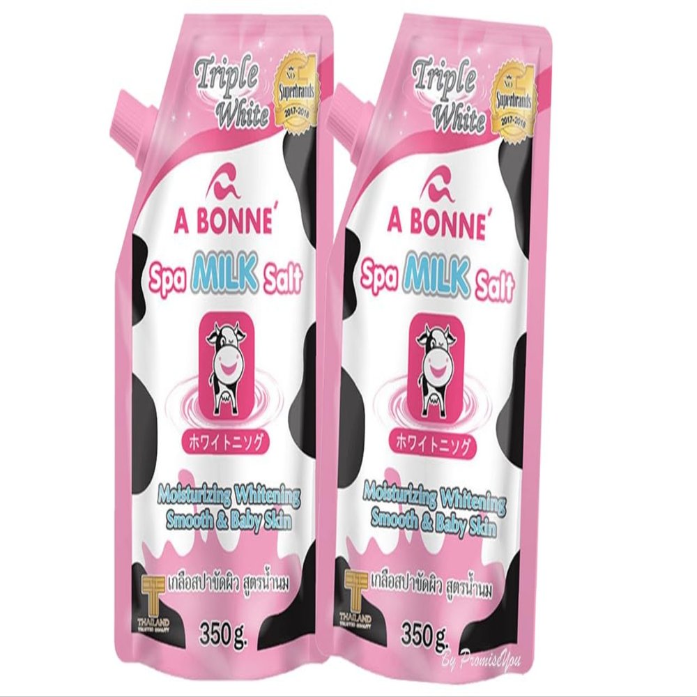 2 X 350 g. A Bonne' Milk Salt Bundle - Exfoliating Scrub with Natural Minerals For Smooth and Radiant Skin