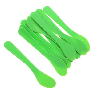 15cm Disposable Makeup Facial Mask Spatula Spoons 10-Pack Plastic Cosmetic Mixing Applicators for Skincare and Makeup Use Random Color