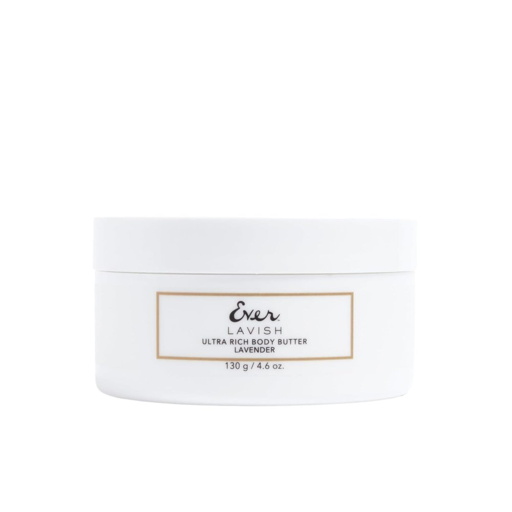 EVER Lavish Ultra Rich Body Butter  Lavender Scented Antioxidant & Vitamin-Infused Moisturizing Cream for Softer, Smoother Skin, 4.6 oz
