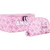 Concept One Disney Stitch 2-Piece Travel Cosmetic Case Set with Zippers and Mirror, All Over, Pink view 1