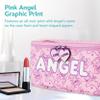 Concept One Disney Stitch 2-Piece Travel Cosmetic Case Set with Zippers and Mirror, All Over, Pink view 3
